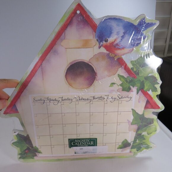 Birdhouse with Blue Bird Spring BLANK calendar Magnetic/hangs/tear off pages - Picture 1 of 7